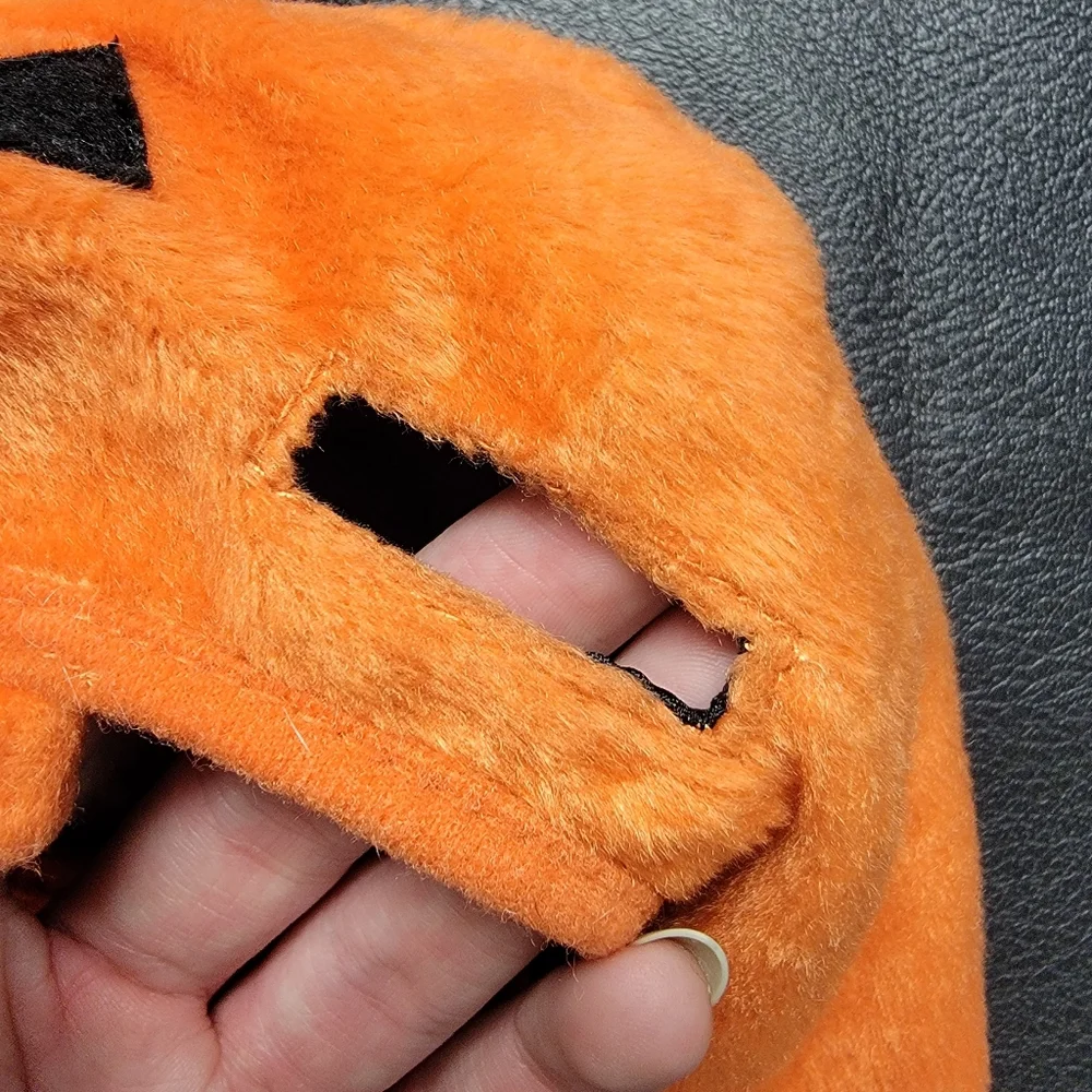 Plush Pumpkin Halloween Dog Pet Costume Hat Collar Set 🎃